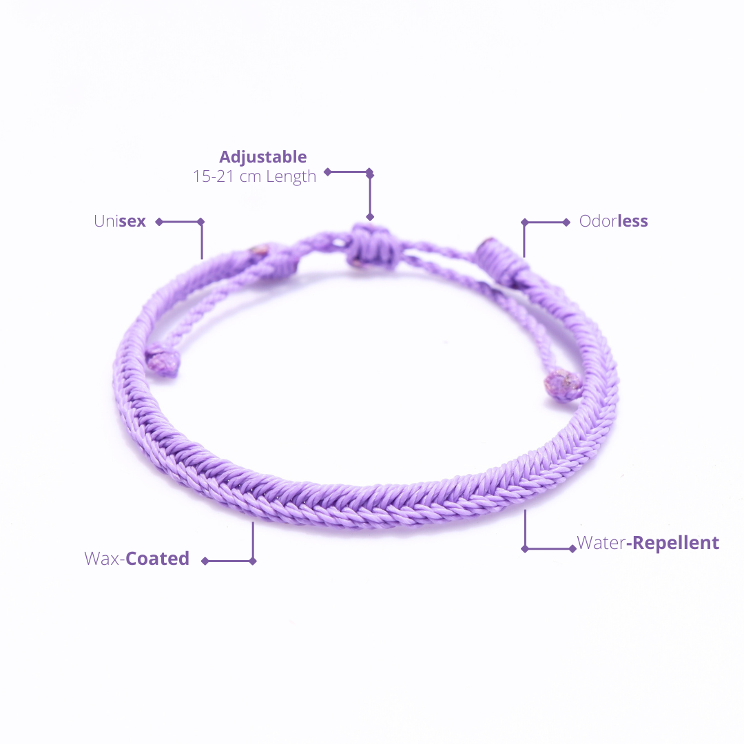 Musha Water-Repellent Bracelet - Lilac | Gelang Tali Gelang Pria Gelang Wanita