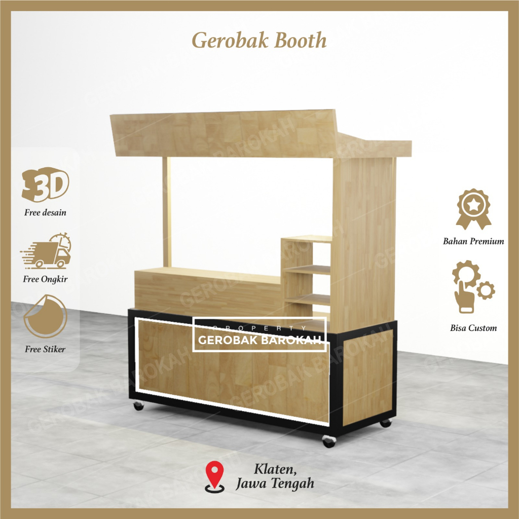 Booth Makanan / Gerobak Kekinian Model Minimalis