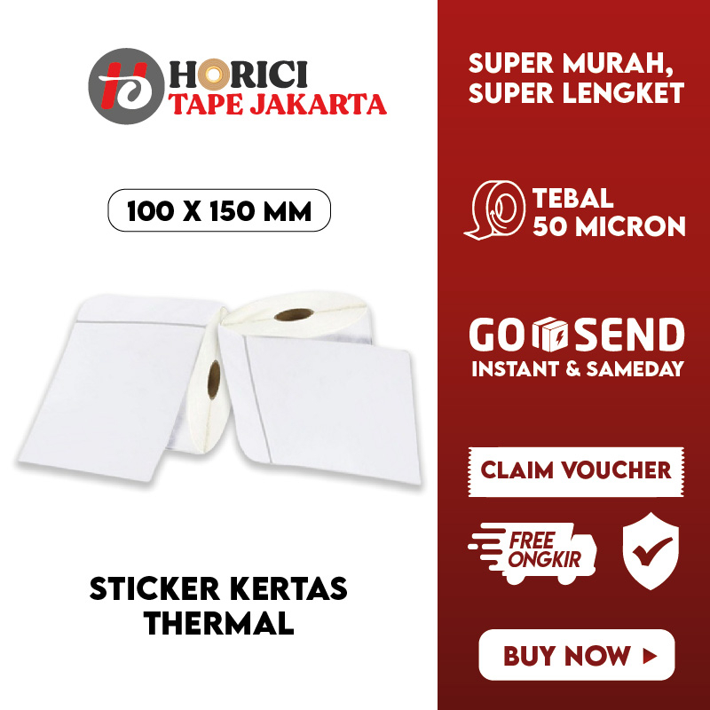 

Sticker Kertas Thermal / Thermal Label 100 x 150 mm A6 isi 500 pcs