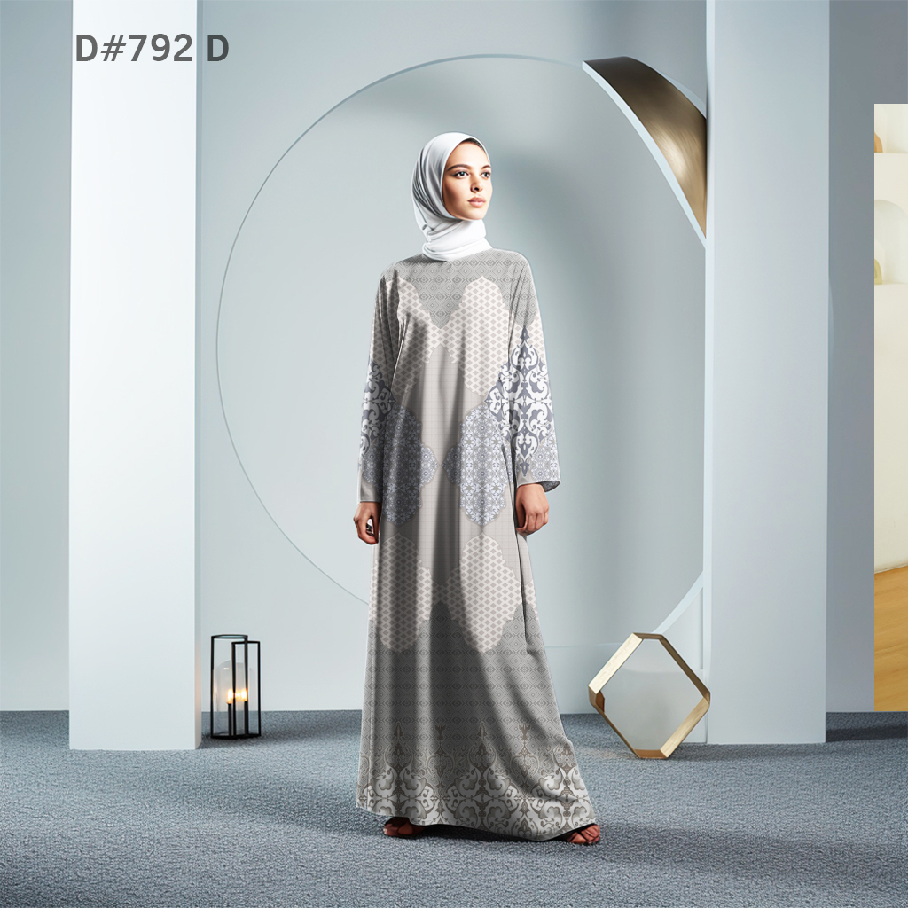 Baju Gamis Satin Silk Premium Motif - D#792