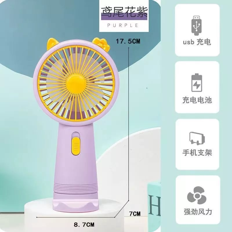 Kipas Angin Mini 2 in 1 Portable Tangan Stand Meja / Kipas Angin Karakter