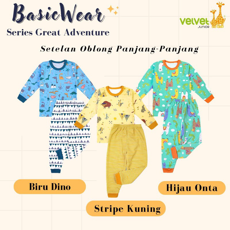 Velvet Junior Setelan Oblong Panjang-Panjang Piyama Anak S M L LB XL XXL Setelan Anak Velvet Junior