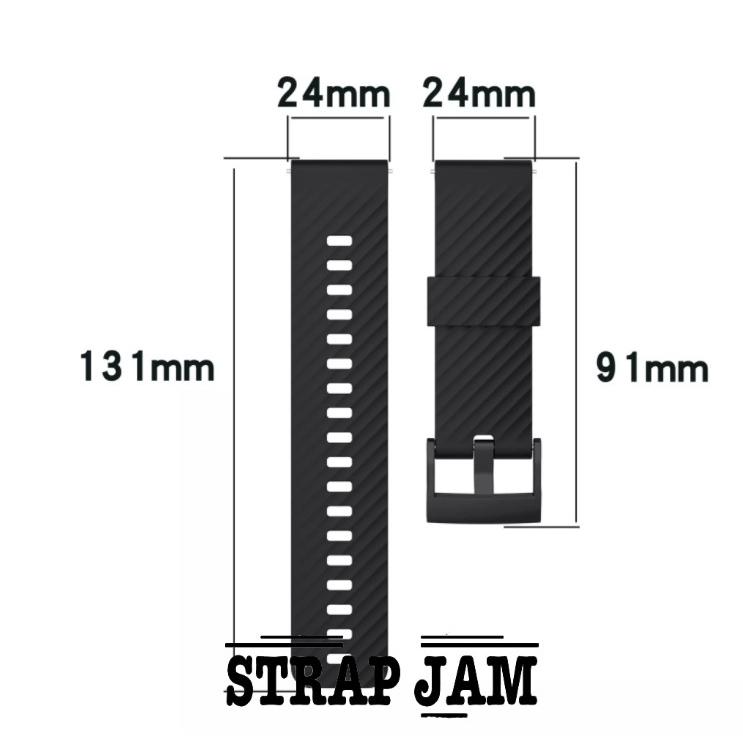 MS7 Strap Ticwatch Pro 5 2023 - Tali Jam Tangan 24mm Rubber Silikon