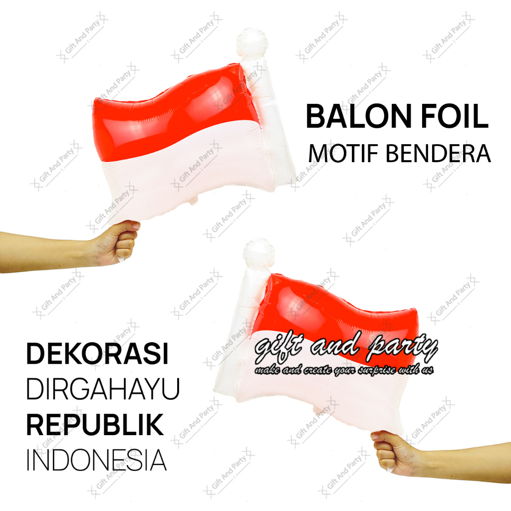 Balon Foil Bendera Merah Putih / Balon Bendera / Balon Foil Bendera