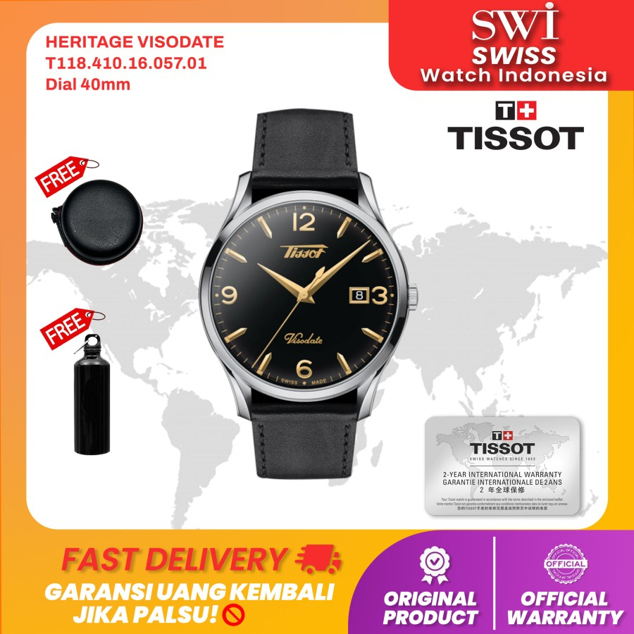 Jam Tangan Pria Tissot T118.410.16.057.01 Heritage Visodate