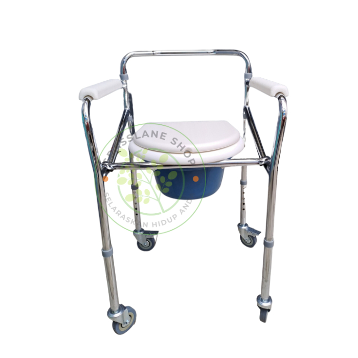 Kursi BAB Commode Chair Roda Lipat