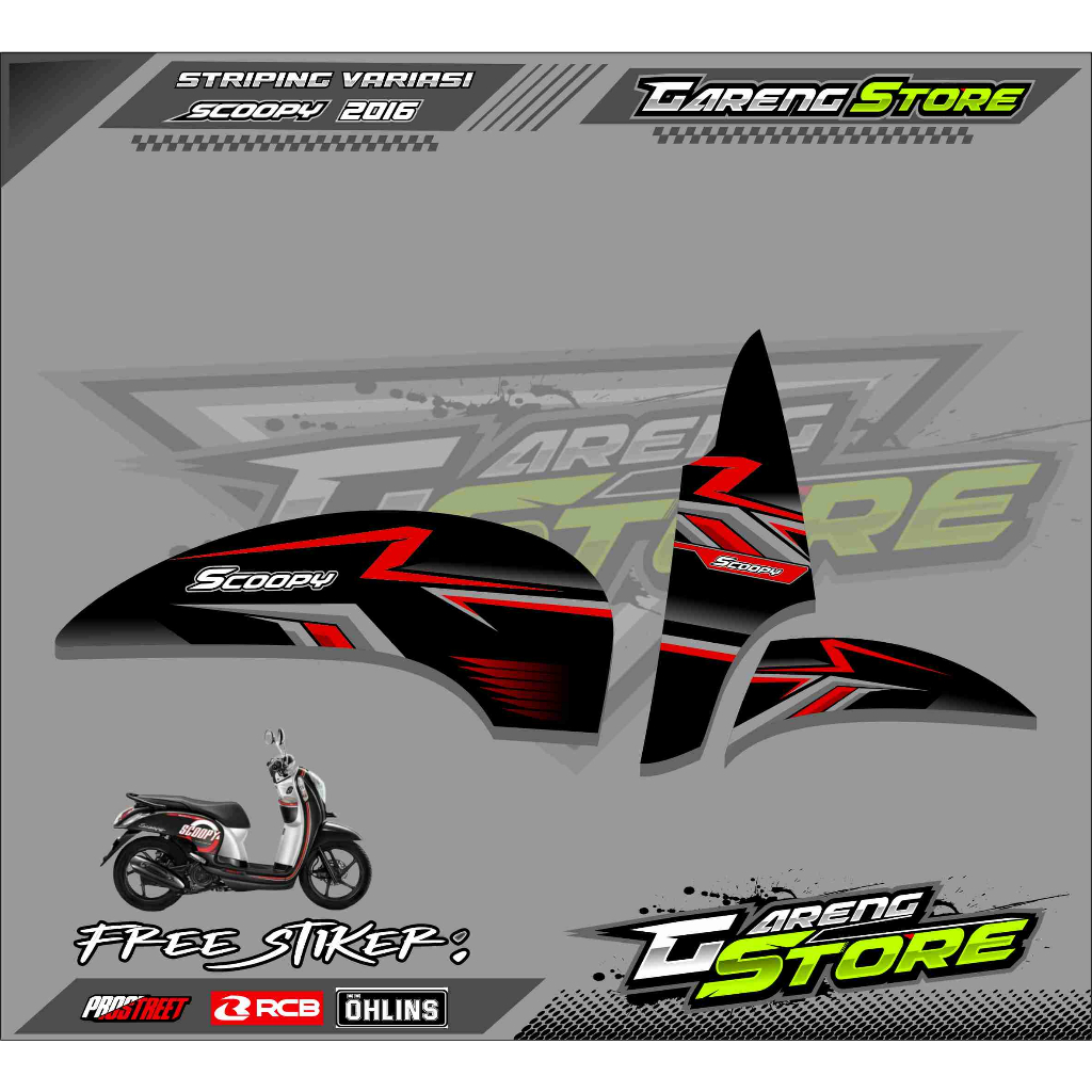 STRIPING VARIASI LIST MOTOR SCOOPY / STICKER VARIASI HONDA SCOOPY 2016