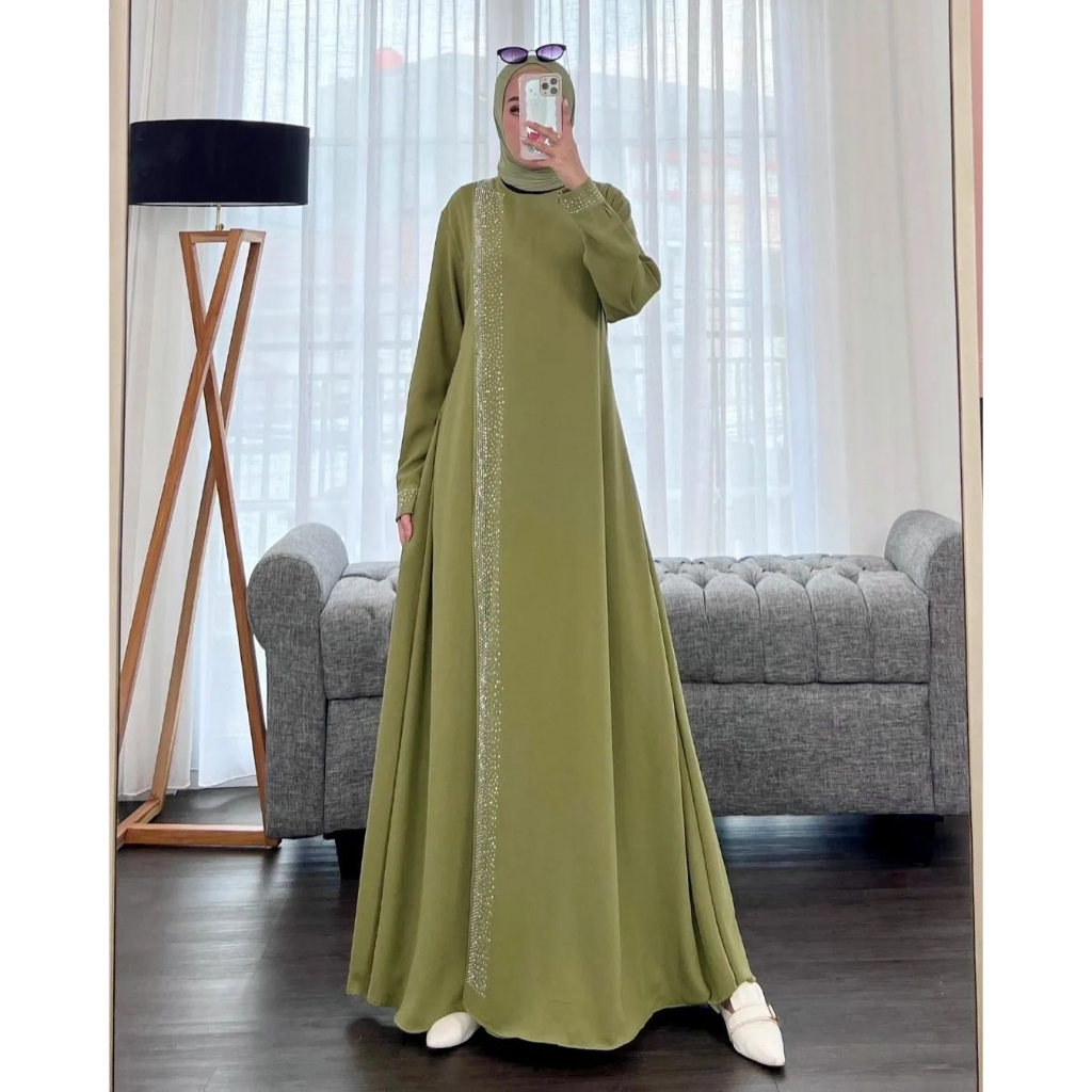 KADIZAH DRESS GAMIS CRINKLE DRESS WANITA TERBARU 2023 GAMIS WANITA BAHAN CRINGKLE APLIKASI BORDIR MEWAH