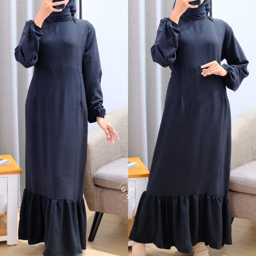 CLARISS GAMIS MIDI DRESS DUYUNG ATASAN WANITA CRINCLE AIRFLOW (AMD)