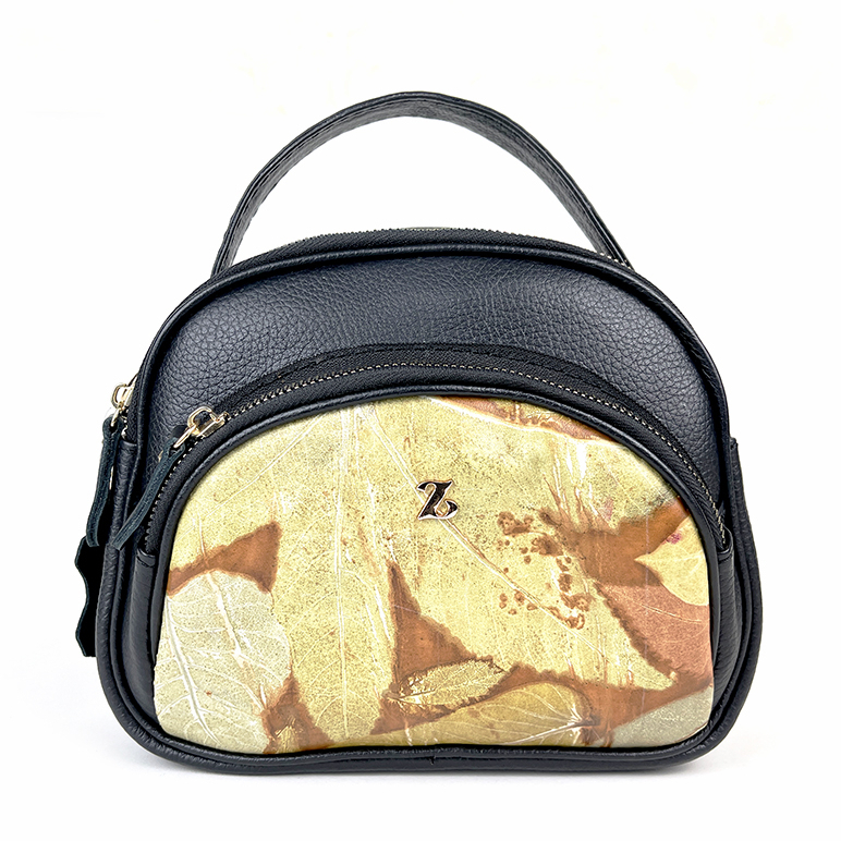 Tas Selempang Wanita Papirut Ecoprint ZHR Bahan 100% Kulit Sapi Asli Garut