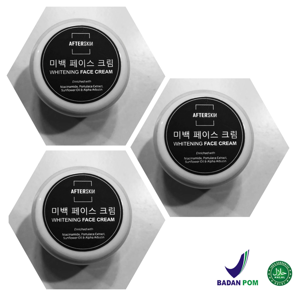 [PAKET HEMAT] AFTERSKIN SKINCARE WHITENING BRIGHTENING ALA KOREA BPOM HALAL / PERAWATAN PEMUTIH DAN PENCERAH WAJAH BADAN NIACINAMIDE ALPHA ARBUTIN GLUTATHIONE COLLAGEN