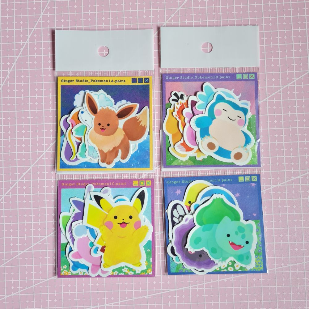 

GINGER STUDIO Pokemon Sticker Pack / Stiker Die Cut Ilustrasi
