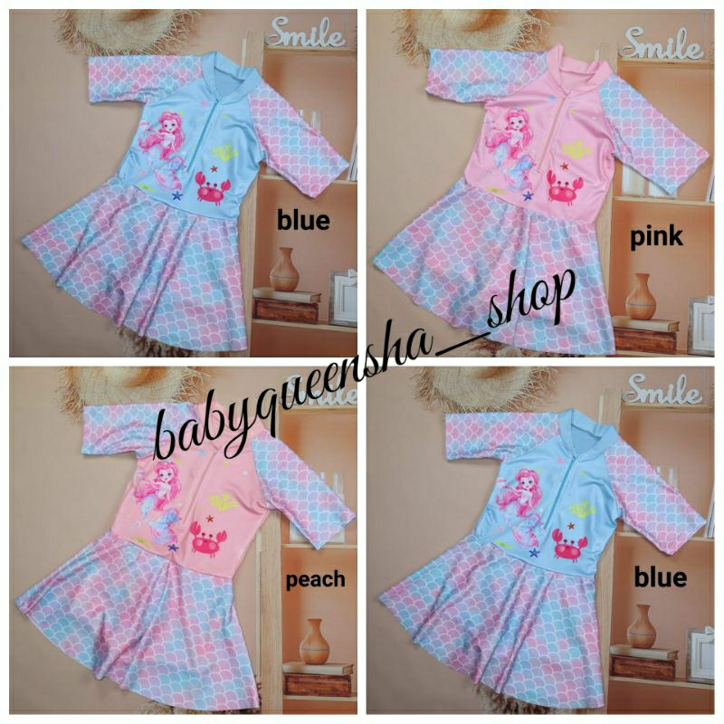 baju renang little mermaid/baju renang mermaid/rok renang mermaid/little mermaid
