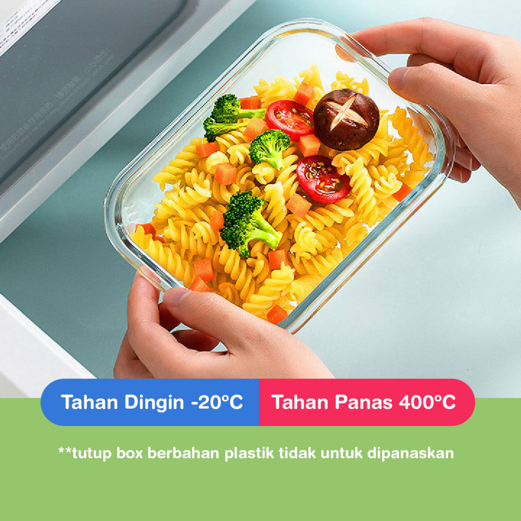 [JUMBO 1520ml] Kotak Makanan Kaca Tahan Panas &amp; Dingin (Freezer) - Oven &amp; Microwave Safe - Glasslock Anti Bocor