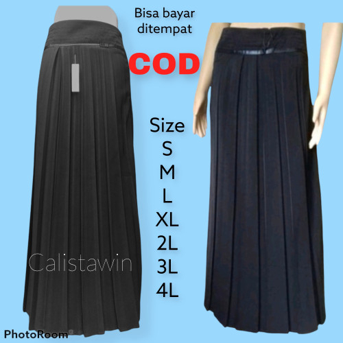 rok plisket hitam