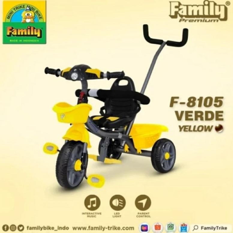 Sepeda Tricycle Family Verde F8105 / Sepeda Anak Roda Tiga Family
