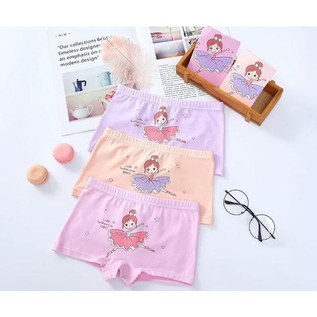 LUSINAN!! Celana Dalam Anak Perempuan GONGFASHIJIA - Boxer Anak Cewek Bahan Super Halus - Dalaman Anak IMPORT / Murah 3 , 6 dan 1 Lusin