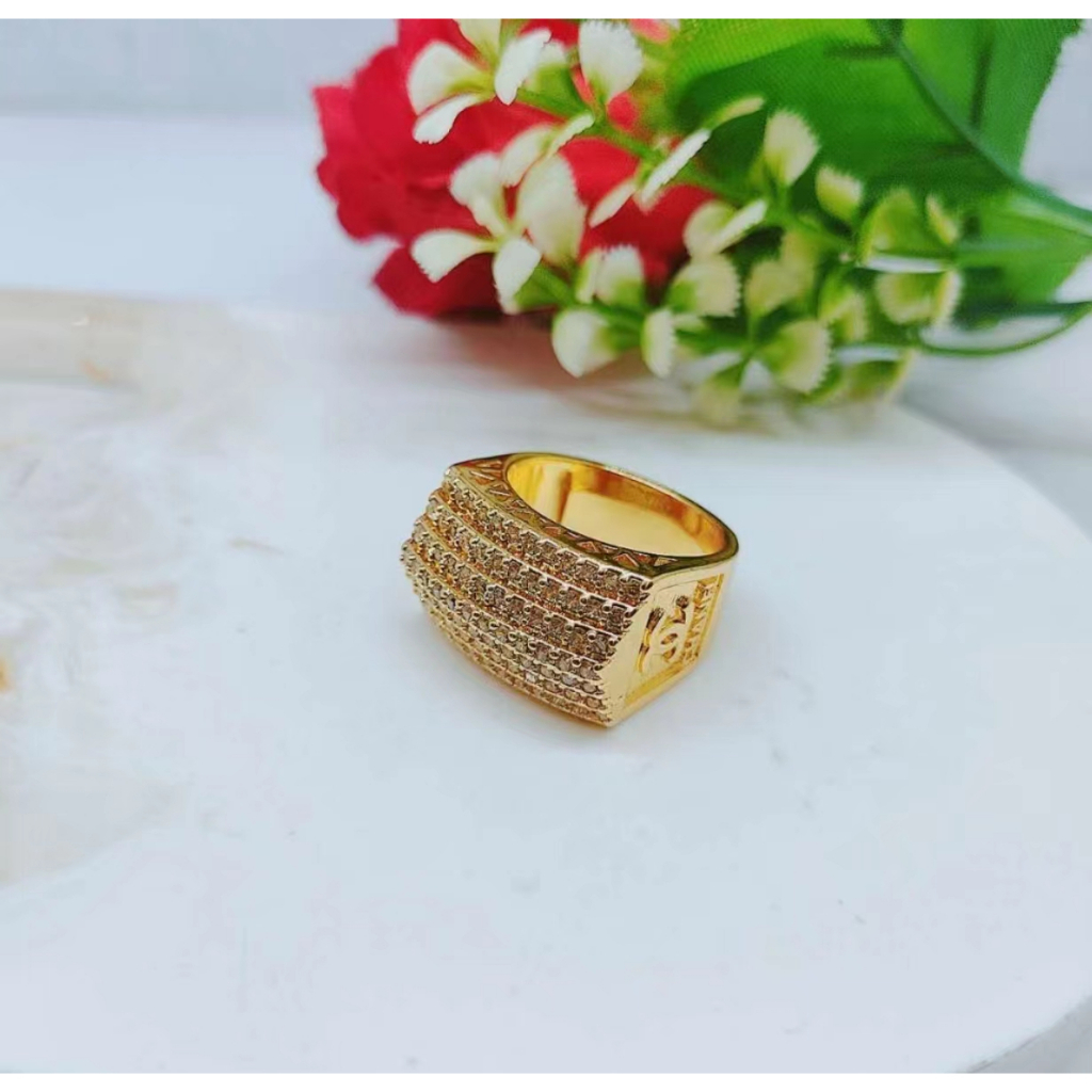 Cincin CC Mata Full Lapis Emas Perhiasan Fashion R125