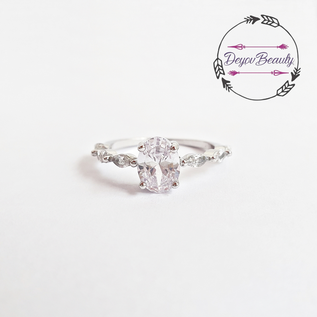 Silver 925 Diamond Ring Cincin Berlian - DYR023 Thea Ring