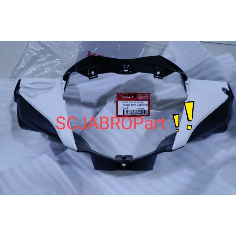 COVER HANDLE FRONT WHITE HONDA SUPRA X 125 ..53205 KVL N00PFW...ORI AHM