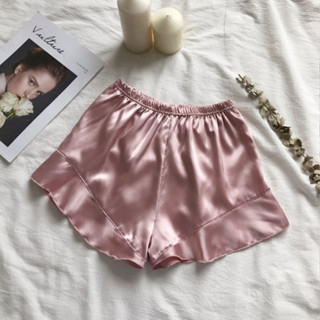 GO!CP1266 Celana Pendek Wanita Seksi Celana Tidur Santai Lembut Bahan Satin Renda Import