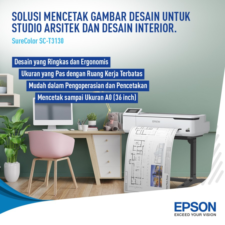 Printer Epson SureColor SC-T3130 Technical Printer T3130 Garansi Resmi