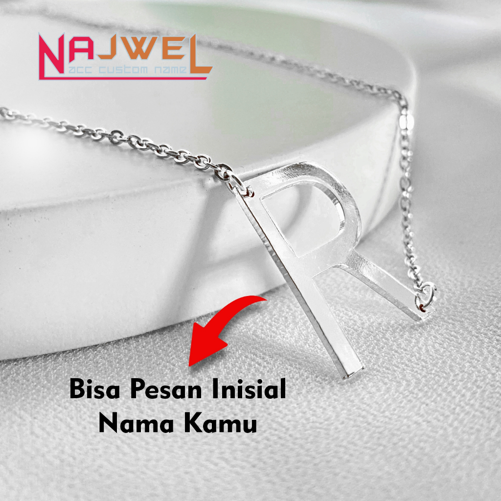 Kalung Custom Inisial Nama Titanium Anti Karat Bisa Request Sesuai Inisial Nama Kamu