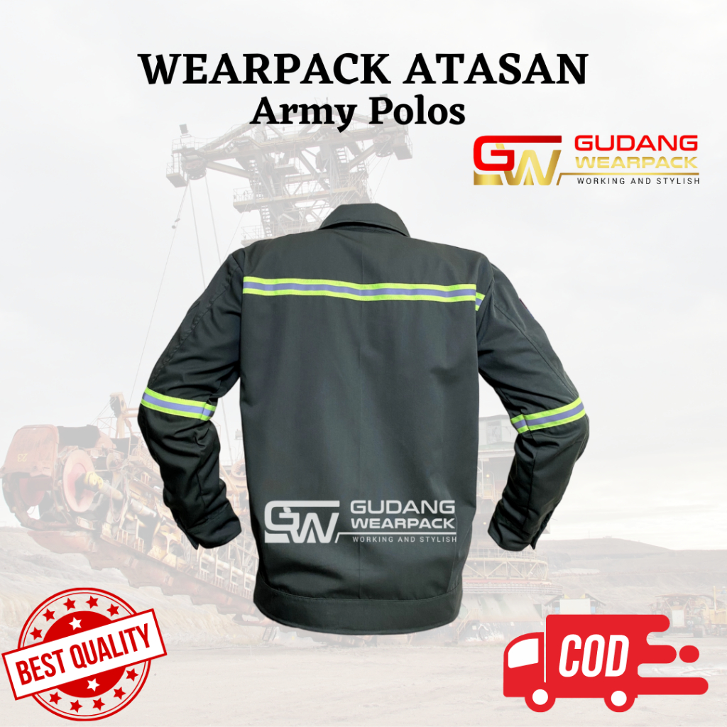 Bagus Uniform - Pakaian Kerja Seragam Proyek Warna Army Polos