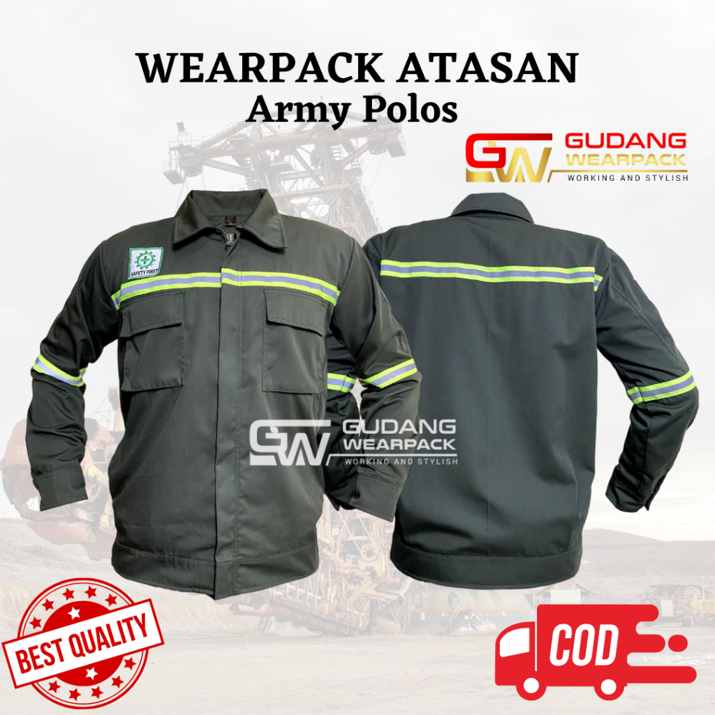 Bagus Uniform - Pakaian Kerja Seragam Proyek Warna Army Polos