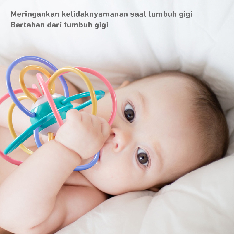 DADAWARD Mainan Gigitan Bayi Bola Baby Ratles Dan Teether / Bola Mantahattan teether bayi / bola tangan gerinda / bola Manhattan / bel tempat tidur bayi mainan / mainan pendidikan / silikon BPA FREE