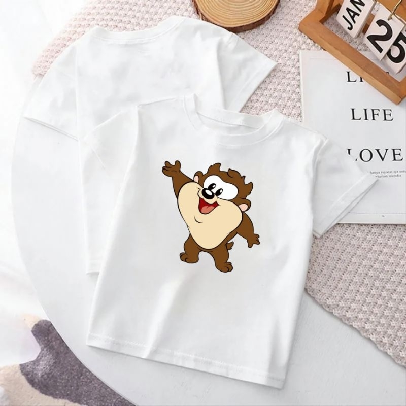 Kaos Anak Unisex Tasmanian Baju Oblong Anak Atasan Anak Kaos Oblong Lengan Pendek 2-16Th Cod