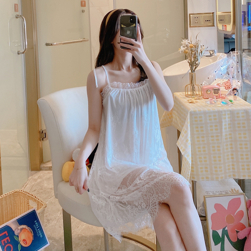 Pajamas  2023 Yang Baru Wanita Lingerie Import  Premium Renda Baju Tidur Sederhana Fashion Lingerie Setelan