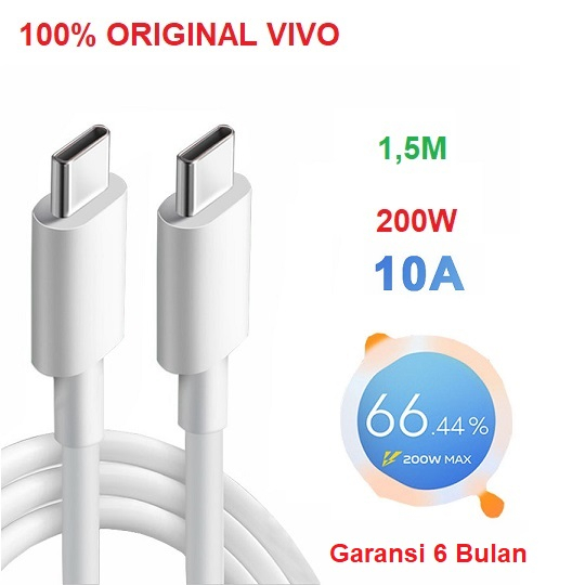 VIVO iQoo Kabel Data Cable Type-C to Type-C 200W 10A 1.5M Original