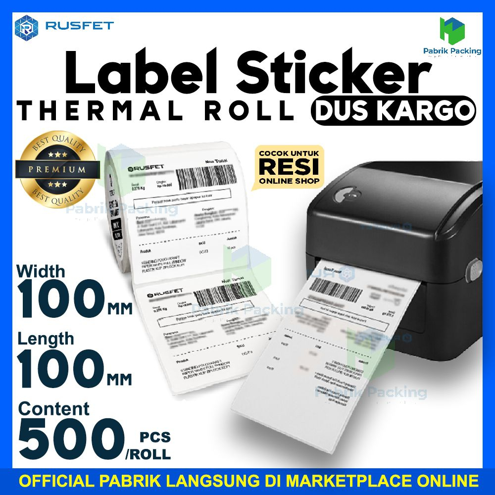 

Label roll thermal stiker thermal A6 500pcs rusfet satuan dus kargo