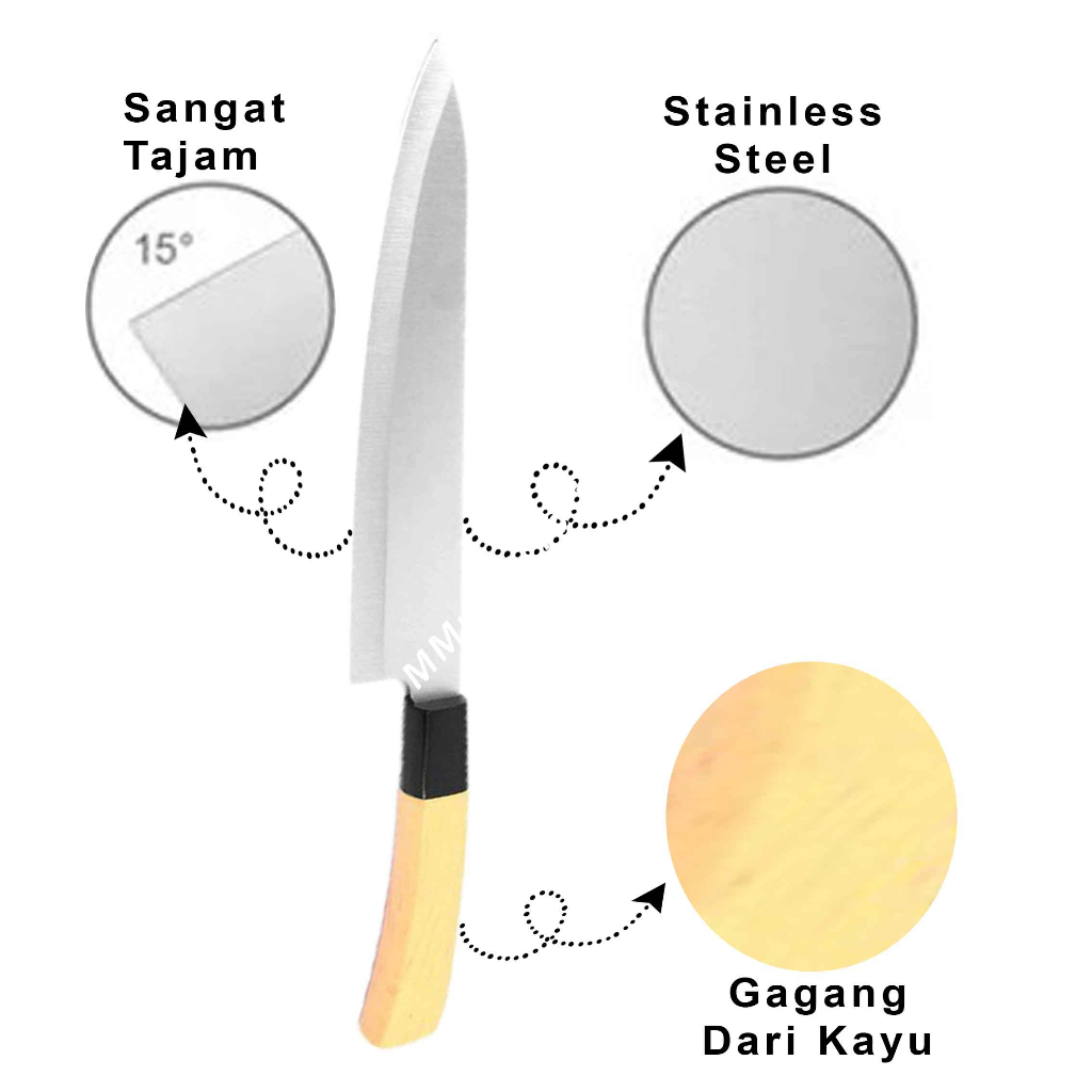 Reno Pisau Dapur / Pisau Tajam /  Pisau Stainless Steel / Pisau Anti Karat