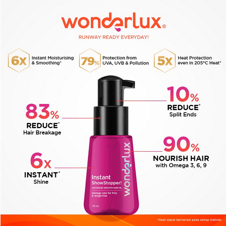 ❤️READY❤️BEST SELLER WONDERLUX HAIR SERUM HAIR OIL 75 ml x Azarine Instant Showstopper II Ready Set Smooth