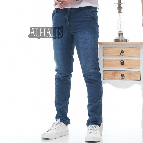 Celana jeans pensil slimfit skinny melar Warna Hitam