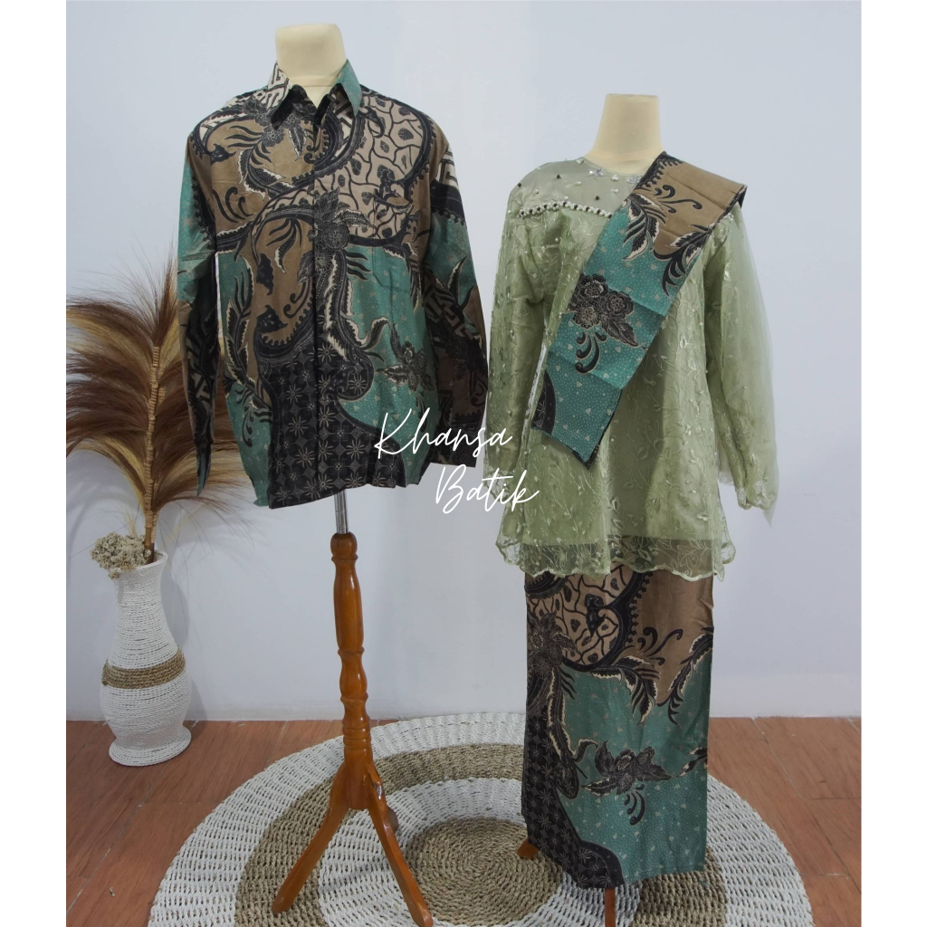 KHANSABATIK TERMURAH ADA JUMBO EKSTRA!!! VEKA TUNIK COUPLE KEBAYA SARIMBIT KELUARGA SUAMI ISTRI / KEBAYA FULL BROKAT KEMEJA PRIA / BAJU KONDANGAN TUNANGAN, WISUDA