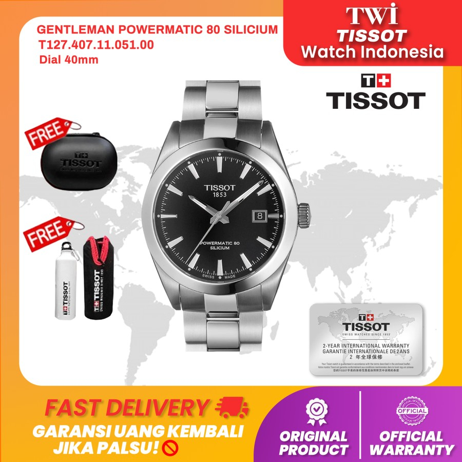 Jam Tangan Pria Analog Tissot T127.407.11.051.00 Gentleman Powermatic