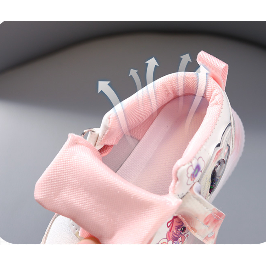 babyfit SAKURA STAR sepatu glitter sneakers lampu led anak perempuan import gs-0529