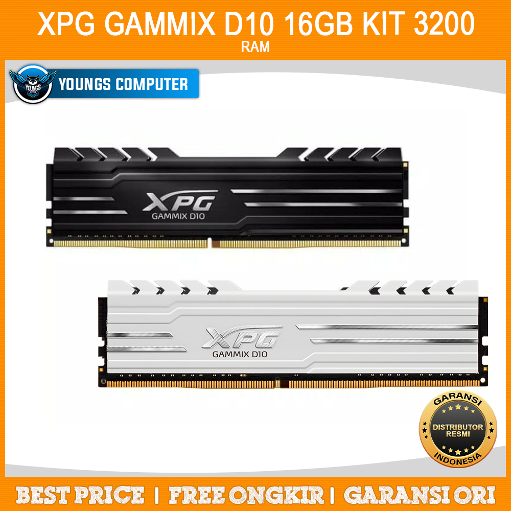 RAM XPG GAMMIX D10 16GB KIT 3200 (2x8GB) BLACK - ddr4 pc 3200mhz adata spectrix