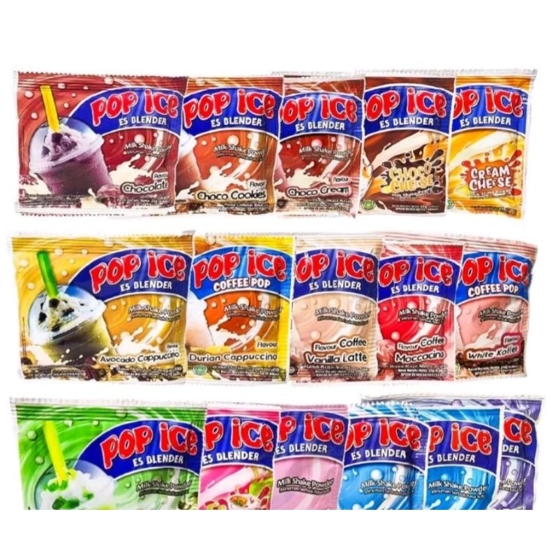 

pop ice / pop ice 25gram / ice es blender juicer sachet eceran / minuman rasa buah