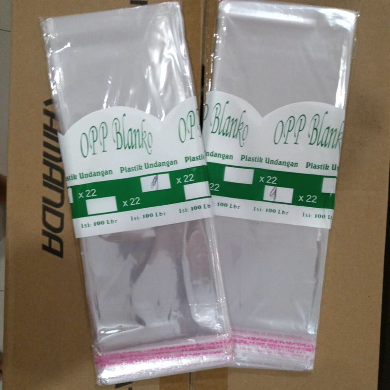 Plastik Undangan/ Opp Blanko 9 x 22