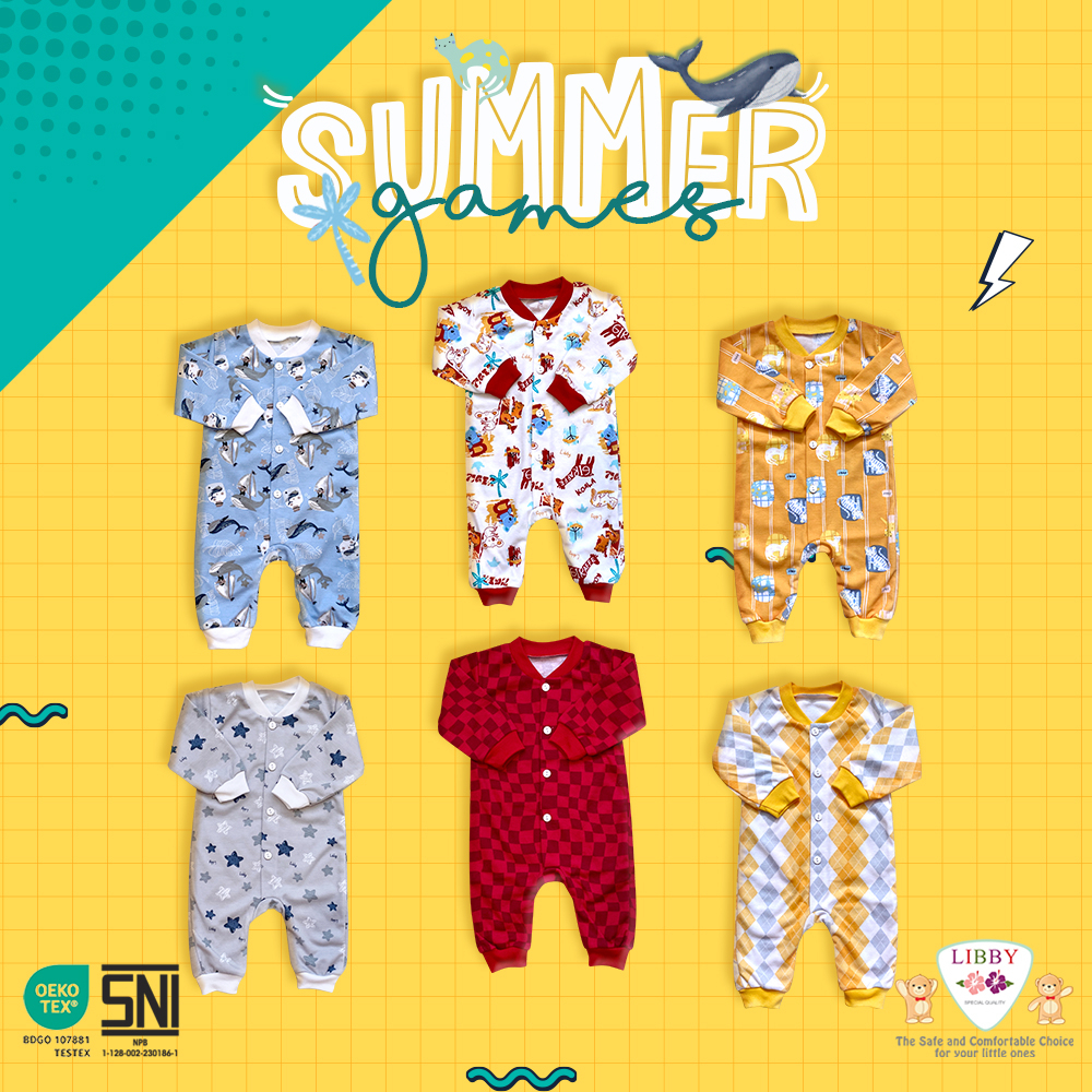 BANYAK MOTIF LIBBY baju tidur anak BON VOYAGE / ZOE BABY/SUMMER GAMES / TREE HOUSE / ENCHANTED WILD / TALE OF PRAIRIE / SUNNY HILL / ME A DOWLAND / HAZY ZOO / Sleepsuit Jumper panjang ARUCHI SLEEPSUIT Baju Kodok Piyama Tidur Bayi LIBBY baju anak / bayi