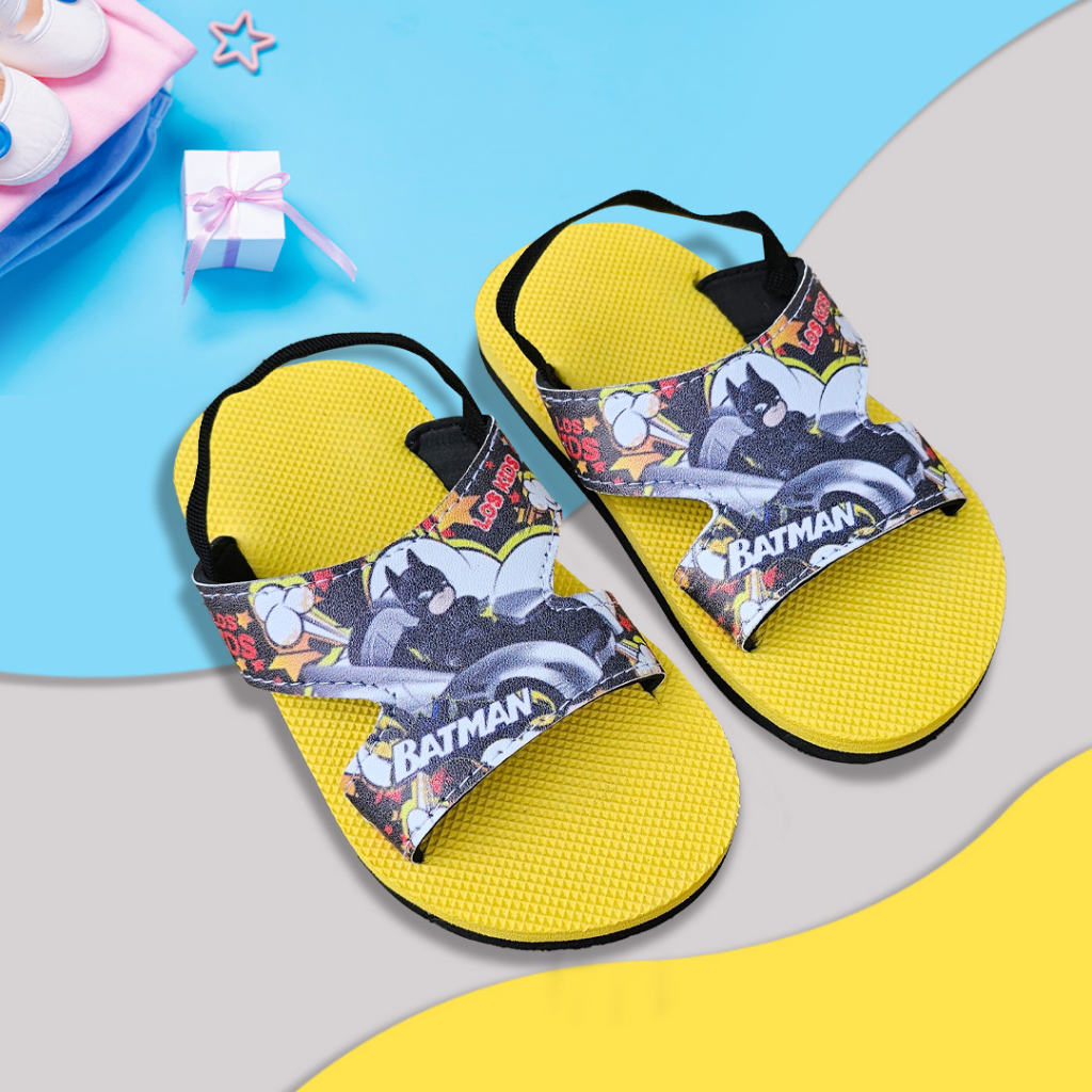 Sandal Anak Bayi Laki Laki Sepatu Sendal Jepit Bayi Cowok Selop Balita 1 2 3 Tahun Baby Boys Kids Slippers Marz Superhero Batman Spiderman Avenger