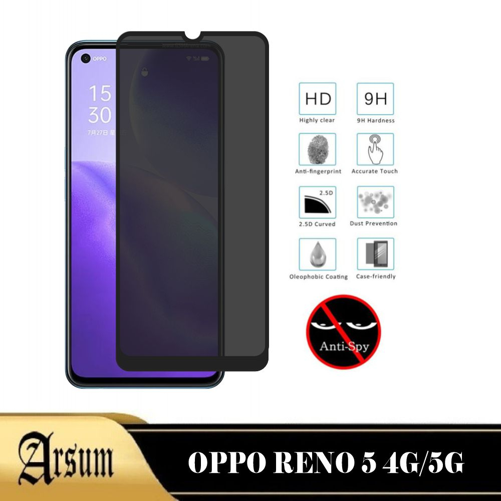 Promo Tempered Glass Privasi Oppo Reno 5 4G Renno 5 5G 2020 Terbaru Anti Gores Kaca Spy Full Cover S