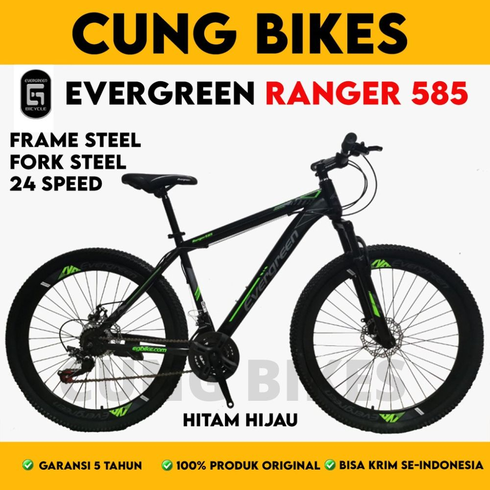 Sepeda gunung MTB 27.5 Inch Evergreen Ranger 585 Velg Tinggi Double disc brake