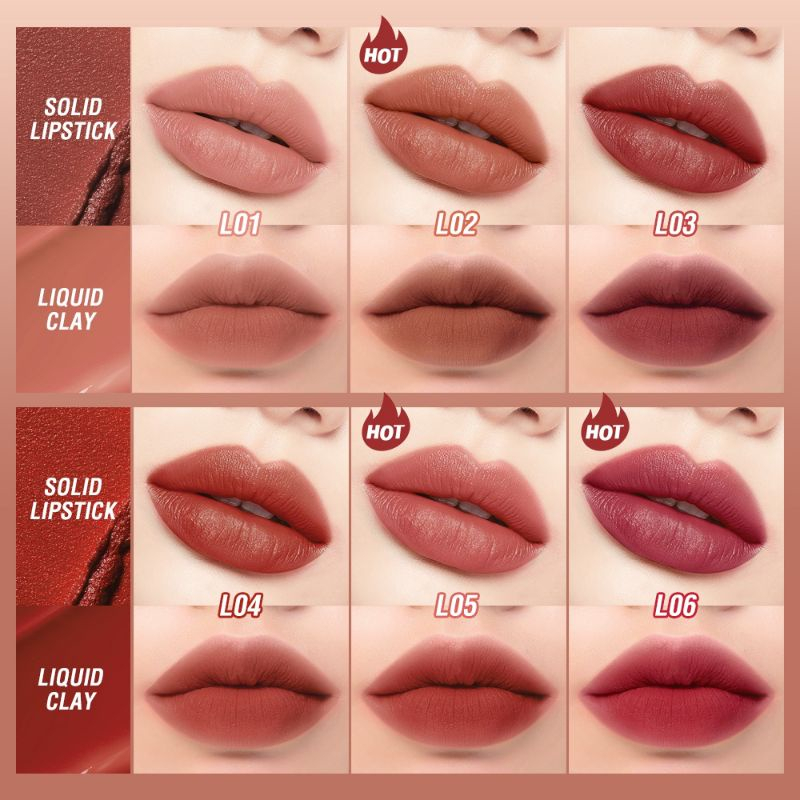 ✦SINAR✦ O.TWO.O Splendid Matte Double Ended Lipstick | Intense Color Dual-Stick 2 In 1 Liquid Matte Misty Velvet Lip Tint