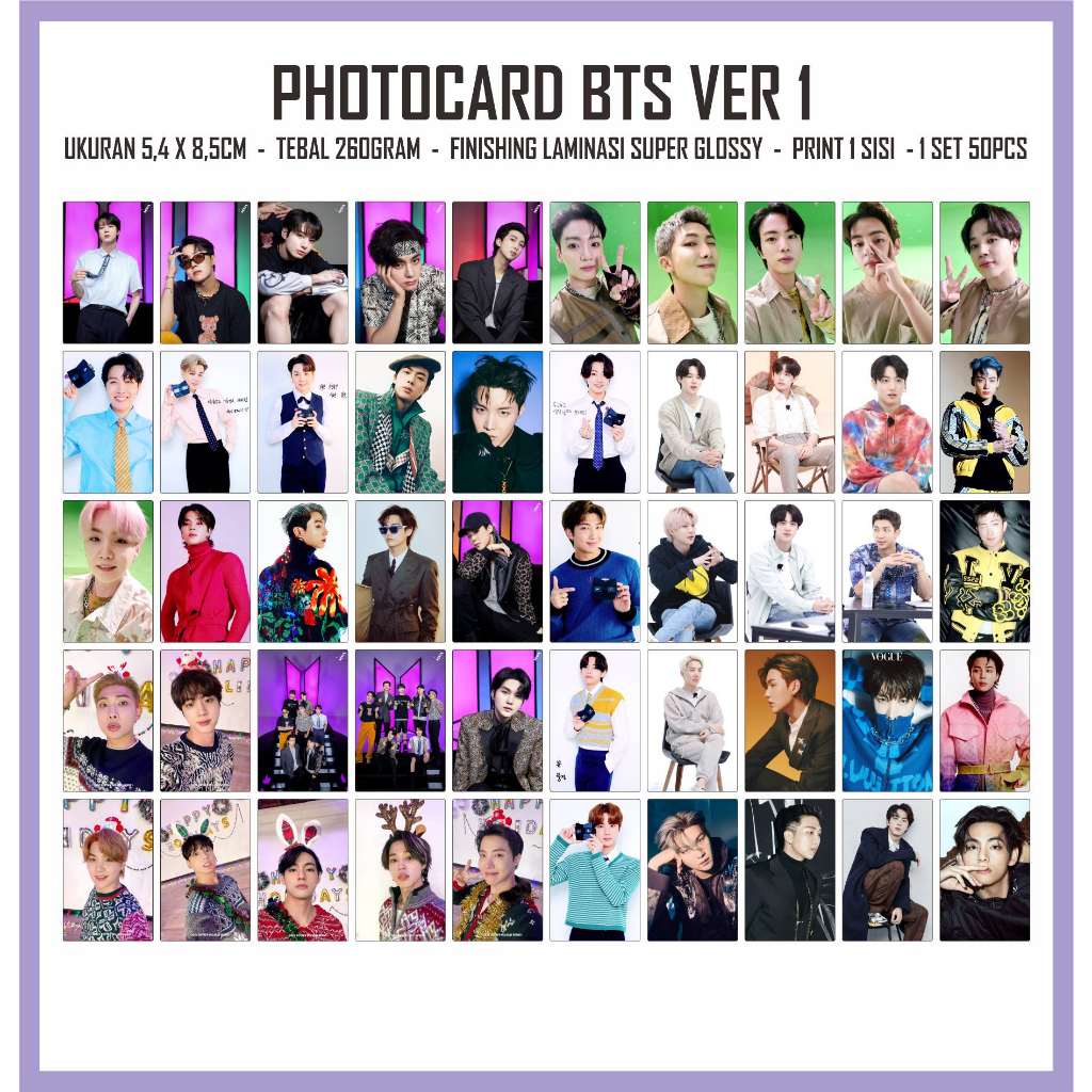 Isi 50PCS DAN 25PCS  Unofficial Photocard Kpop / PRINT 1 SISI / ANTI AIR