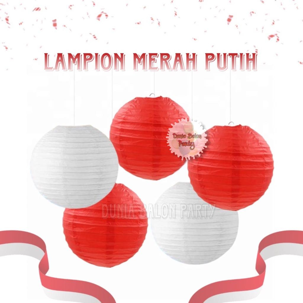 Lampion Gantung Merah Putih / Lampion Kertas Dirgahayu RI 25cm